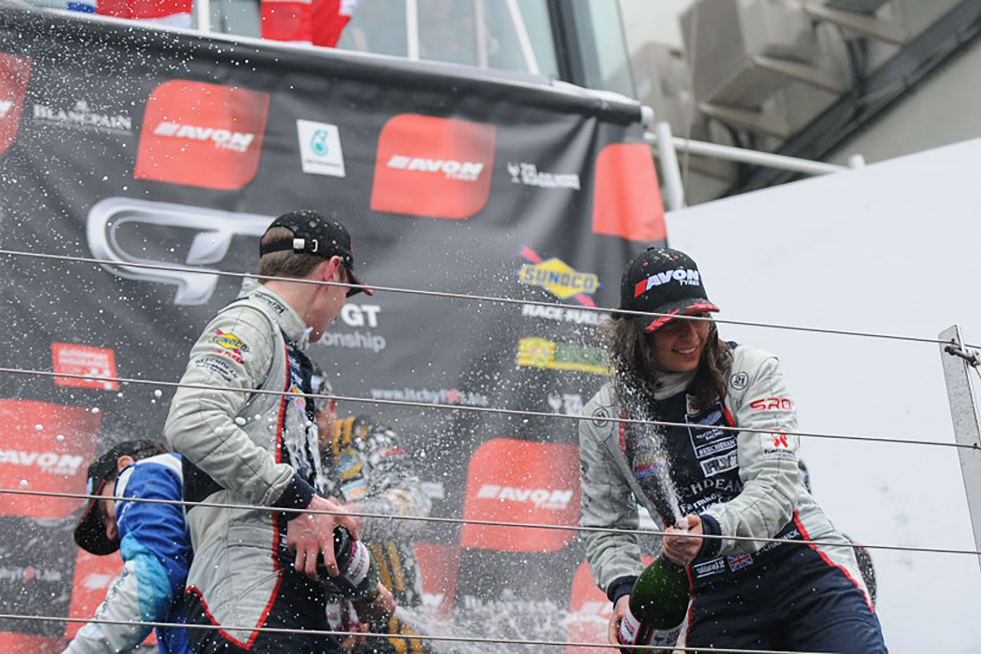 Jamie Chadwick podium celebrations in 2015